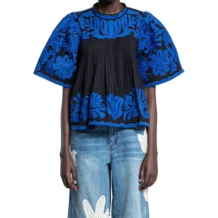 Sea NY Bluser & Skjorter*Agathe Applique Kortærmet Top Multifarvet