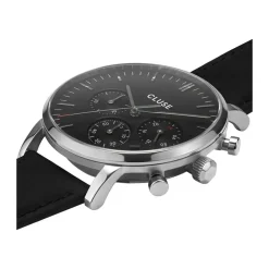 CLUSE Ure*Analogt læderremsur Sort