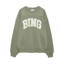 Anine Bing Sweatshirts*Appliqué Crew Neck Sweatshirt Grøn
