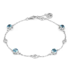 Gucci Smykker*Armbånd i 18 kt hvidguld med topaser og Interlocking G-detalje Grå