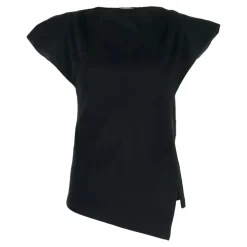 Isabel Marant T-Shirts*Asymmetrisk Bomulds T-shirt Sort