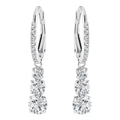 Swarovski Smykker*Attract Hoops Kvinder Rundskåret Hvid Rhodiumbelagt STILLA 5416155 Grå