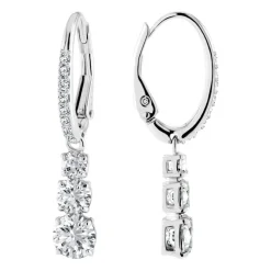 Swarovski Smykker*Attract Hoops Kvinder Rundskåret Hvid Rhodiumbelagt STILLA 5416155 Grå
