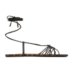 Saint Laurent Sandaler*Babylone Flat Sandal Brun