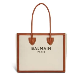 Balmain Indkøbstasker*B-Army 42 Canvas Tote Bag Beige