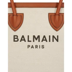 Balmain Indkøbstasker*B-Army 42 Canvas Tote Bag Beige