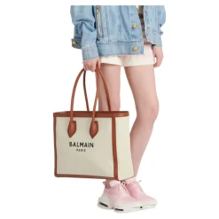 Balmain Indkøbstasker*B-Army 42 Canvas Tote Bag Beige