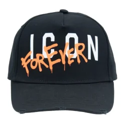 Dsquared2 Huer & Kasketter*Baseball Cap med Spænde og Kontrastprint Sort