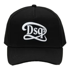 Dsquared2 Huer & Kasketter*Baseballkasket med præget design og spænde Sort