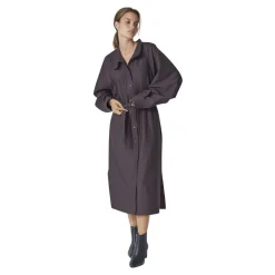 Co'Couture Kjoler*Batwing Kjole med Pinstripe Print Brun