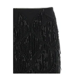ROTATE Birger Christensen Nederdele*Beaded Fringed Skirt Sort