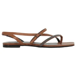 Fabiana Filippi Sandaler*Beaded Leather Sandals Brun