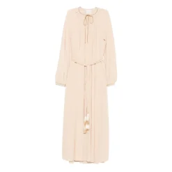 Forte Forte Kjoler*Kjole med Snørelukning og Kvastdetalje Beige