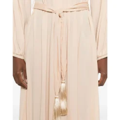 Forte Forte Kjoler*Kjole med Snørelukning og Kvastdetalje Beige