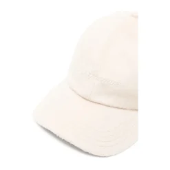 Jacquemus Huer & Kasketter*Uldfilt Broderet Logo Hat Beige