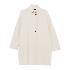 Harris Wharf London Frakker*Uldknapfrakke Høj Hals Beige