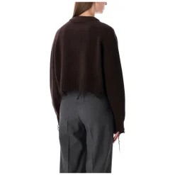LOW CLASSIC Striktrøjer & Sweatere*Beskadiget Cropped Pullover Brun