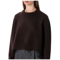 LOW CLASSIC Striktrøjer & Sweatere*Beskadiget Cropped Pullover Brun