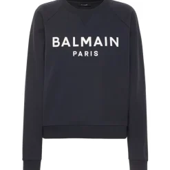 Balmain Sweatshirts*bomuldssweater med logotryk Blå