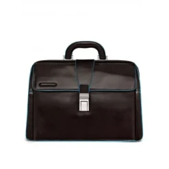 Piquadro Laptop Tasker*Blå Firkantet Læder Doktortaske Brun