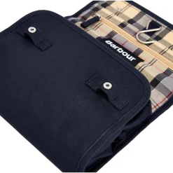Barbour Clutch*Hængende Toilettaske med Tjekdetalje Blå