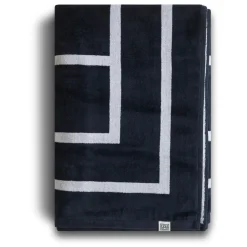 TotêMe Tørklæder*Jacquard Monogram Bomuldshåndklæde Blå