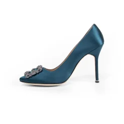 Manolo Blahnik Pumps|Stiletter*Krystal Spænde Stilet Hæl Sko Blå