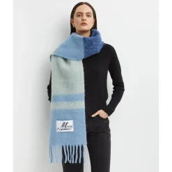 Marni Tørklæder*Stribet Frynset Tørklæde Blå