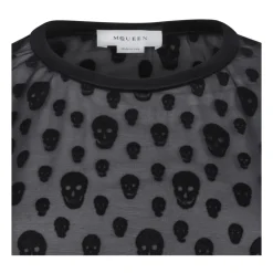 Alexander McQueen T-Shirts*Black Skull Print T-Shirt Sort