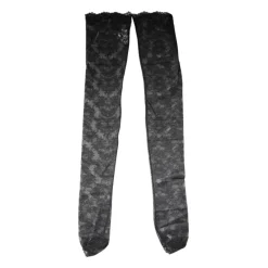 Dolce & Gabbana Handsker*Blomstret Blondehandsker Stilfulde Strømper Sort