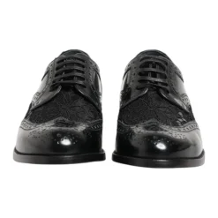 Dolce & Gabbana Snøresko*Blomstret Blonder Formelle Derby Sko Sort