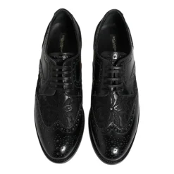 Dolce & Gabbana Snøresko*Blomstret Blonder Formelle Derby Sko Sort