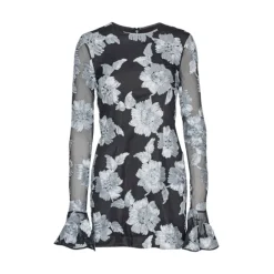 ROTATE Birger Christensen Kjoler*Blomstret Mesh Langærmet Mini Kjole Multifarvet