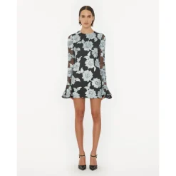 ROTATE Birger Christensen Kjoler*Blomstret Mesh Langærmet Mini Kjole Multifarvet