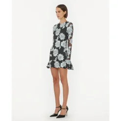 ROTATE Birger Christensen Kjoler*Blomstret Mesh Langærmet Mini Kjole Multifarvet