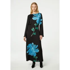 FABIENNE CHAPOT Kjoler*Blomstret Midi Kjole Sort
