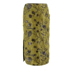 Ermanno Scervino Nederdele*Blomstret Paillet Lang Nederdel Brun