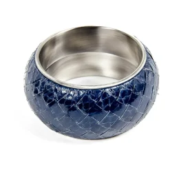 Bottega Veneta Smykker*t læder- og sølvarmbånd Blå