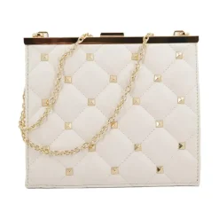 Menbur Clutch*Bolso Acolchado Detalle Tach Hvid