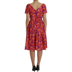 Dolce & Gabbana Kjoler*Bomuldsforet Midi Kjole Multifarvet