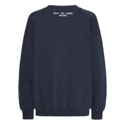 Ball Sweatshirts*Brev Patch Sweater i Sky Captain Blå