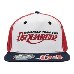 Dsquared2 Huer & Kasketter*Broderet baseballkasket med silikonedetalje Rød