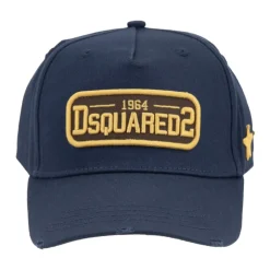 Dsquared2 Huer & Kasketter*Broderet Logo Baseball Cap Distressed Skygge Blå
