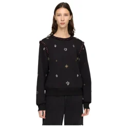 Sea NY Sweatshirts*Broderet Maja Sweater Sort