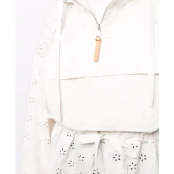 Moncler Jakker*Broderie Anglaise Cape Jakke Hvid