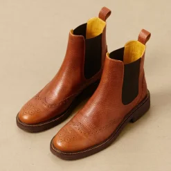 Angulus Chelsea Boots*Brogue Chelsea Støvle - Cognac/ Brun