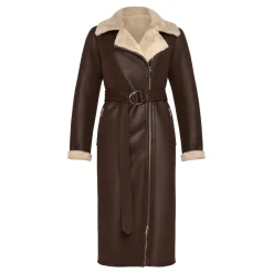 Cesare Gaspari Frakker*Faux Reversible Shearling Lang Frakke Brun