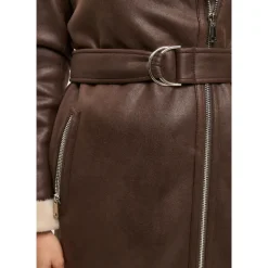 Cesare Gaspari Frakker*Faux Reversible Shearling Lang Frakke Brun