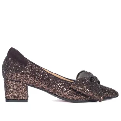 Angulus Pumps|Stiletter*Glitter Pump med Sløjfe Brun