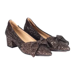 Angulus Pumps|Stiletter*Glitter Pump med Sløjfe Brun